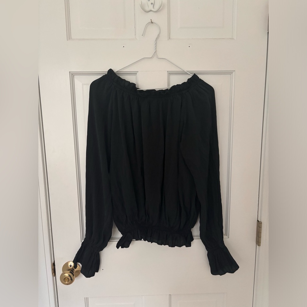 Emerson Thorpe Off shoulder silk boho blouse